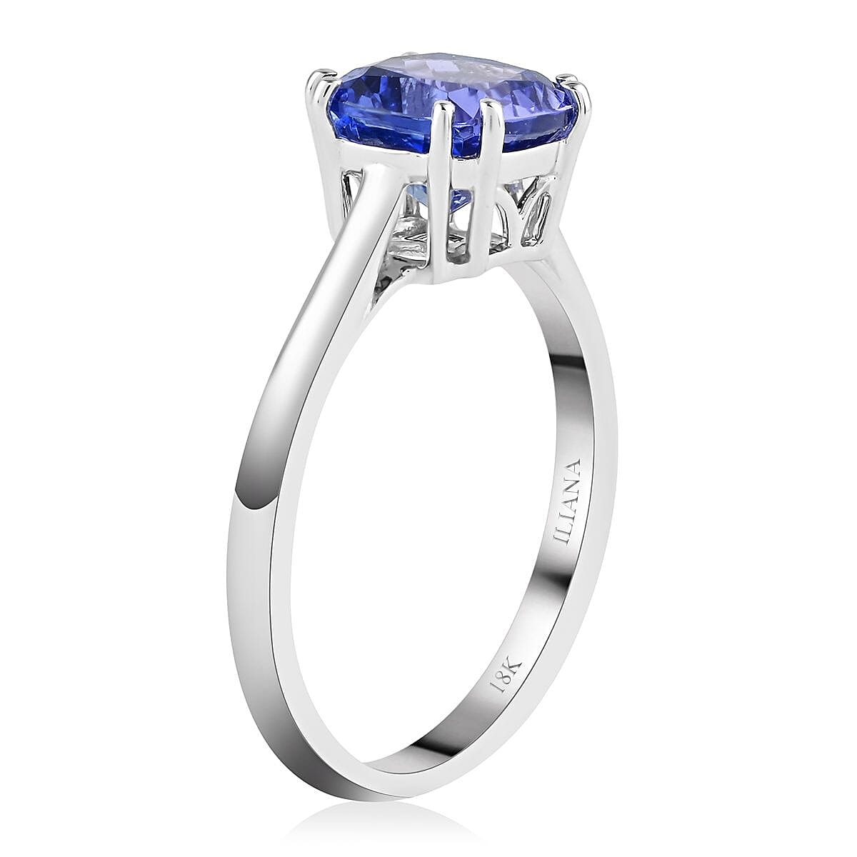 Certified & Appraised Iliana 18K White Gold AAA Tanzanite Solitaire Ring (Size 8.0) 3 Grams 1.90 ctw