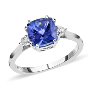 Certified & Appraised Iliana AAA Tanzanite and G-H SI Diamond 2.40 ctw Ring in 18K White Gold (Size 10.0)