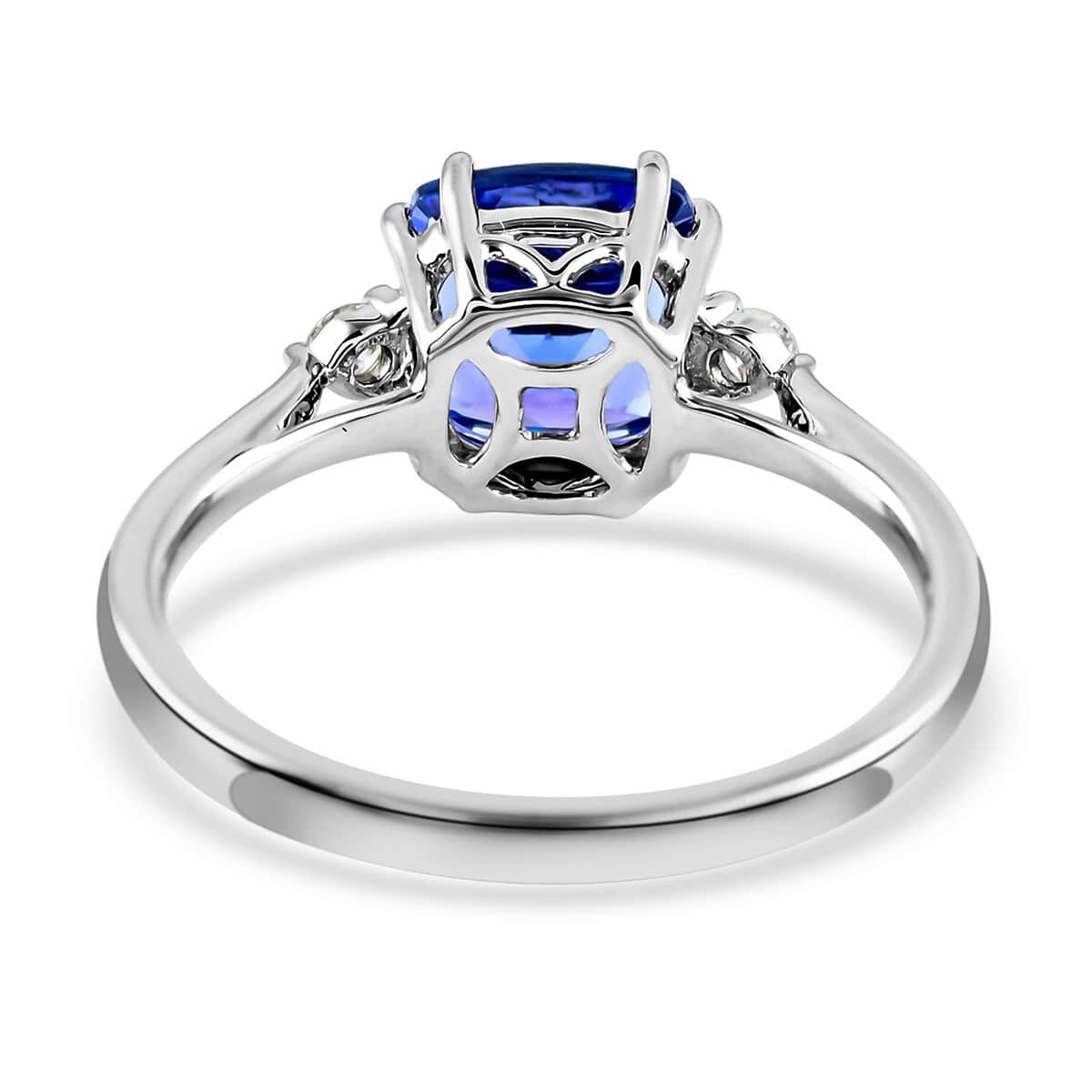 Certified & Appraised ILIANA 18K White Gold AAA Tanzanite and G-H SI Diamond Halo Ring (Size 6.0) 2.90 Grams 2.40 ctw image number 4
