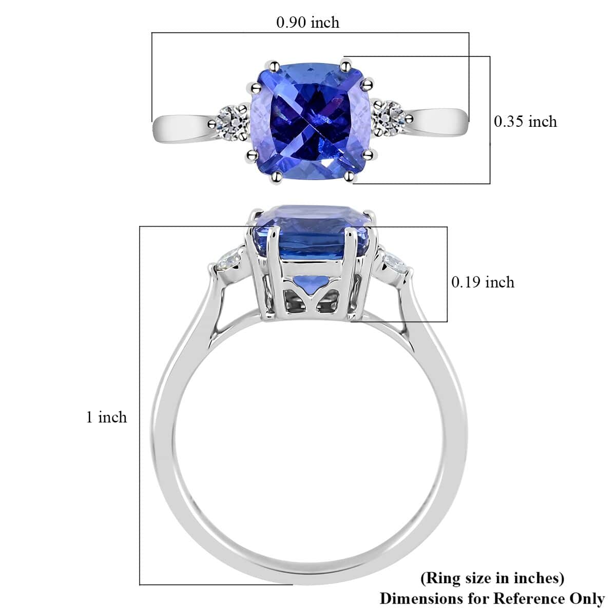 Certified & Appraised ILIANA 18K White Gold AAA Tanzanite and G-H SI Diamond Halo Ring (Size 6.0) 2.90 Grams 2.40 ctw image number 5