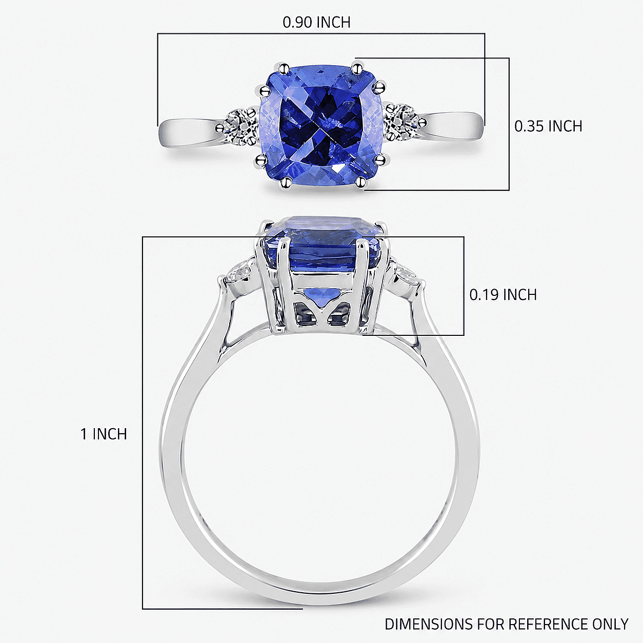 Certified & Appraised Iliana AAA Tanzanite and G-H SI Diamond 2.40 ctw Ring in 18K White Gold (Size 10.0)