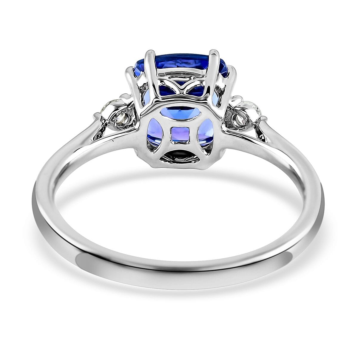 Certified & Appraised Iliana AAA Tanzanite and G-H SI Diamond 2.40 ctw Ring in 18K White Gold (Size 7.0) image number 4