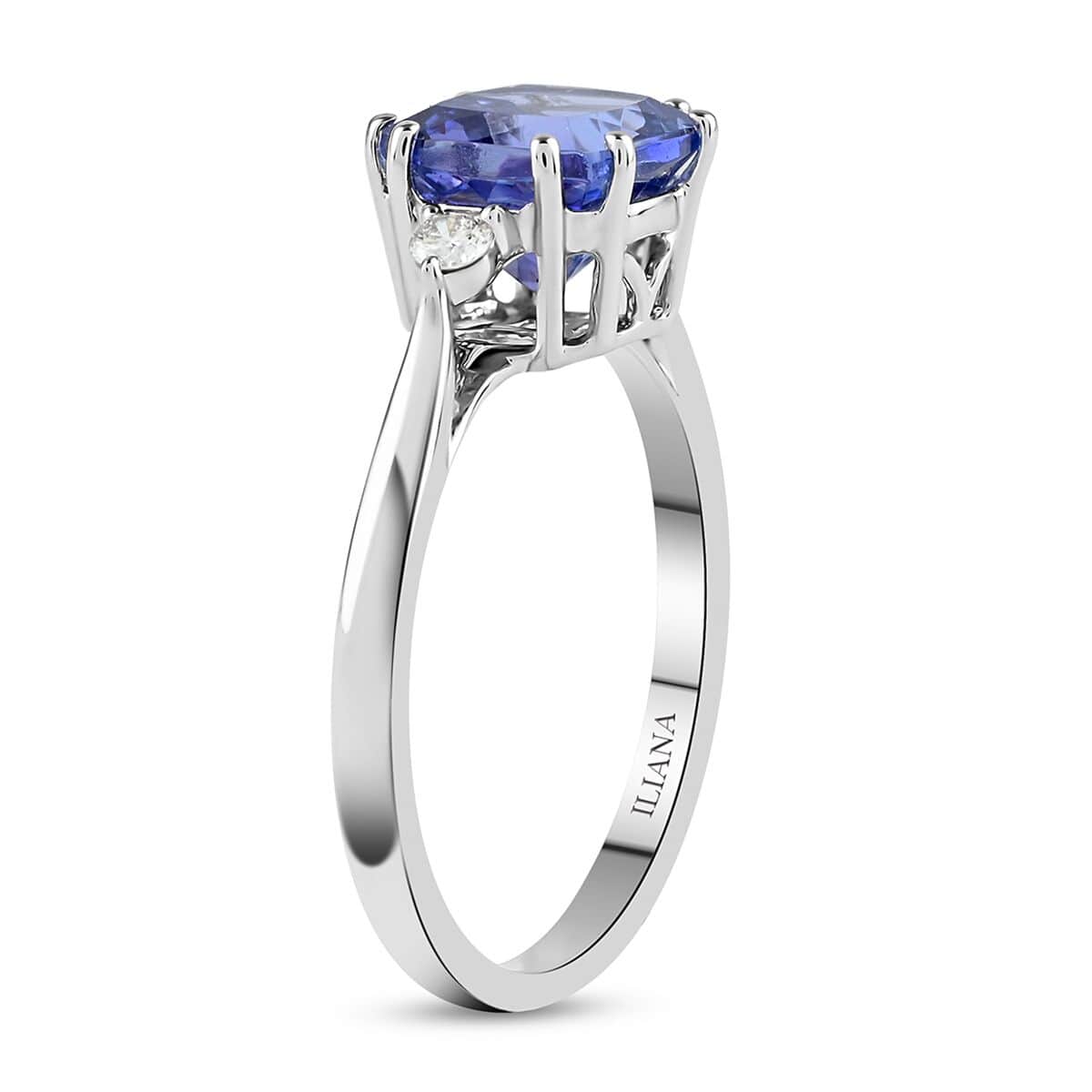 Certified & Appraised Iliana AAA Tanzanite and G-H SI Diamond 2.40 ctw Ring in 18K White Gold (Size 8.0) image number 3