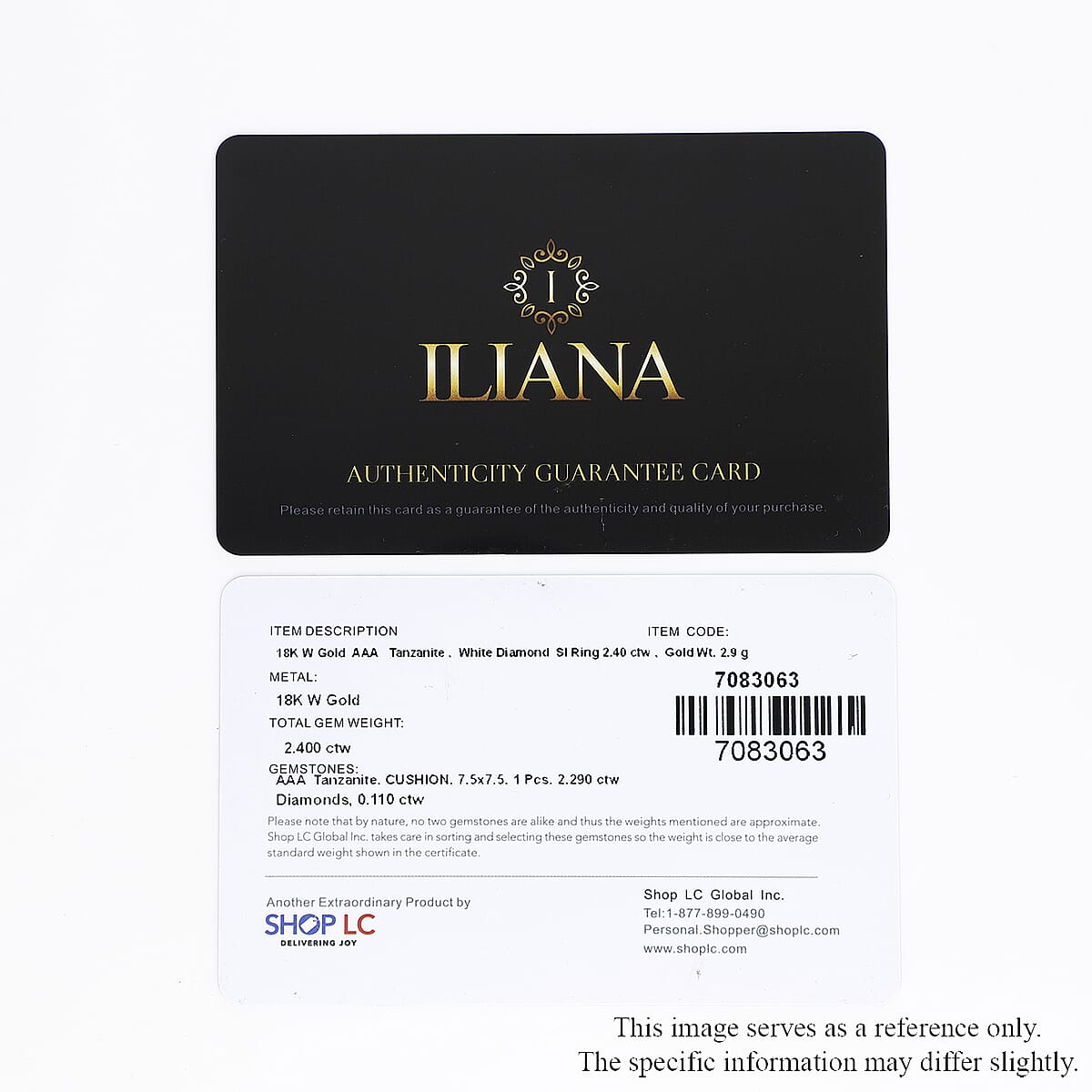 Certified & Appraised Iliana AAA Tanzanite and G-H SI Diamond 2.40 ctw Ring in 18K White Gold (Size 9.0) image number 6
