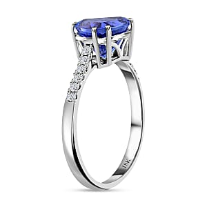 Certified & Appraised Iliana 18K White Gold AAA Tanzanite Ring, Diamond Ring, Diamond Gold Ring, Wedding Rings (Size 10.0) 2.05 ctw (Del. in 10-15 Days) 