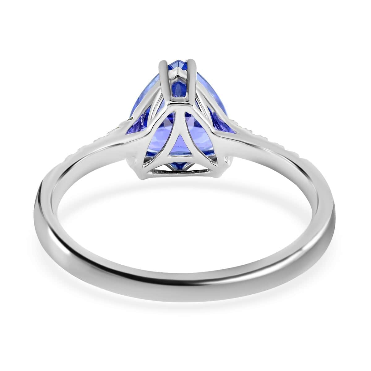 Certified & Appraised ILIANA 18K White Gold AAA Tanzanite and G-H SI Diamond Ring (Size 8.0) 2.80 Grams 2.05 ctw image number 4