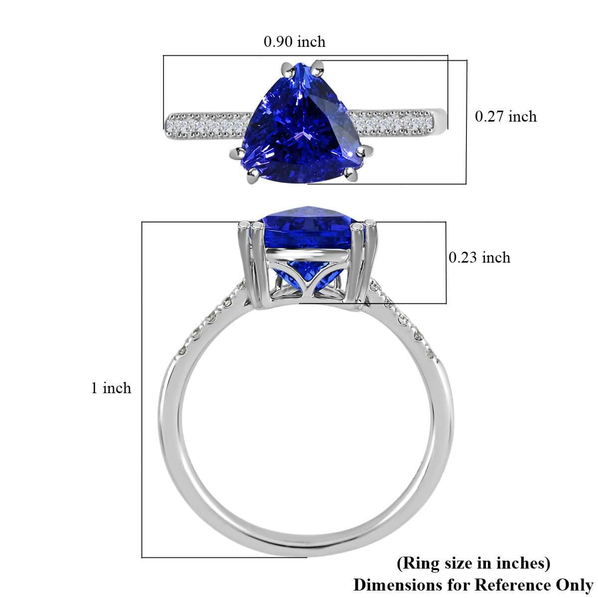 Certified & Appraised ILIANA 18K White Gold AAA Tanzanite and G-H SI Diamond Ring (Size 8.0) 2.80 Grams 2.05 ctw image number 5