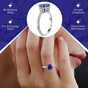 Certified & Appraised Iliana 18K White Gold AAA Tanzanite and Diamond 2.05 ctw Ring, Diamond Gold Ring, Wedding Rings (Size 7.0) (Del. in 10-15 Days) 