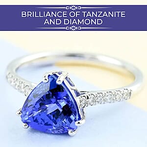 Certified & Appraised Iliana 18K White Gold AAA Tanzanite and Diamond 2.05 ctw Ring, Diamond Gold Ring, Wedding Rings (Size 9.0) (Del. in 10-15 Days) 