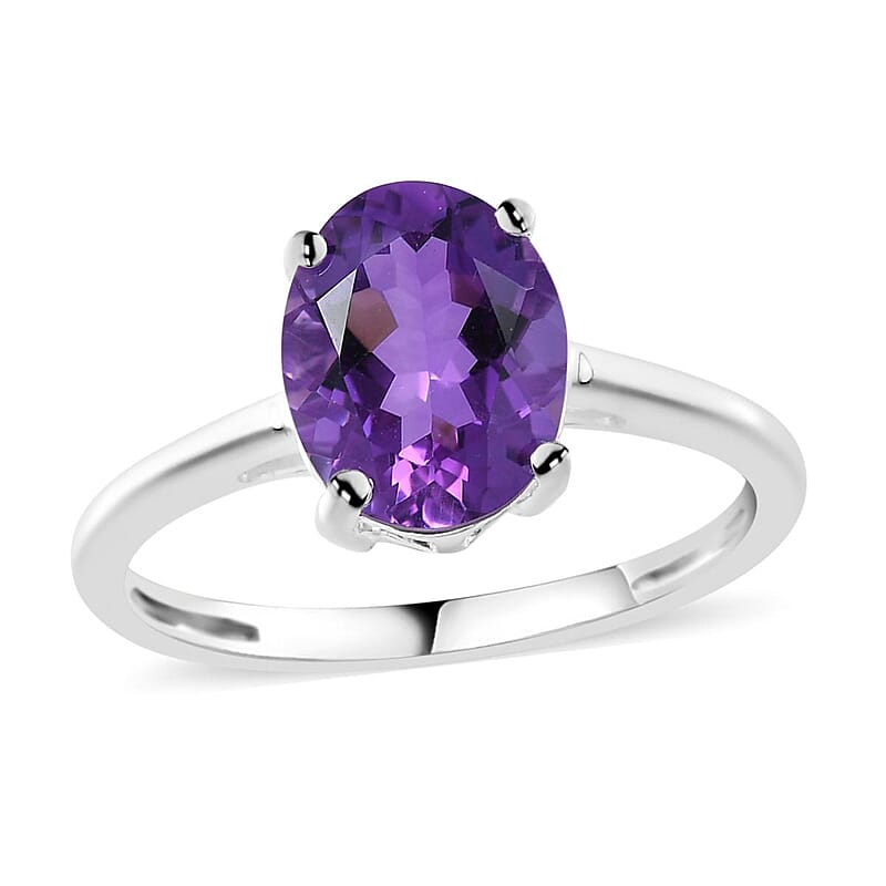 Mashamba Amethyst Solitaire Ring in Sterling Silver (Size 10.0) 1.70 ctw