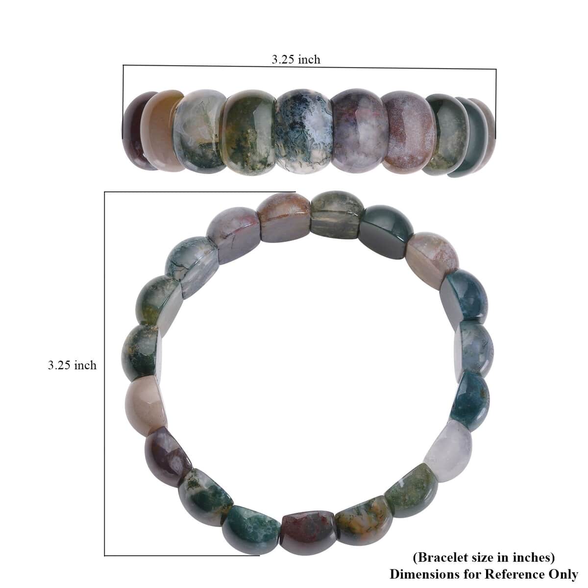 Indian Agate Section Stretch Bracelet 181.50 ctw image number 3