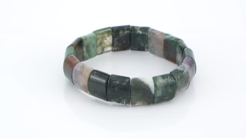 Indian Agate Block Stretch Bracelet 184.50 ctw