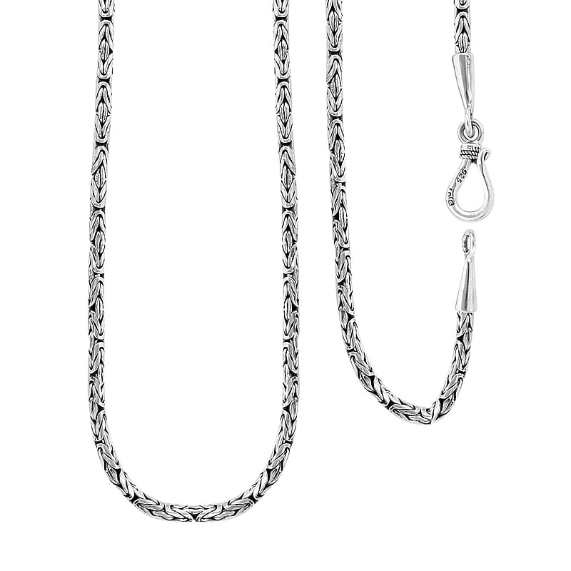Bali Legacy Sterling Silver 2.5mm Borobudur Necklace 30 Inches 31 Grams