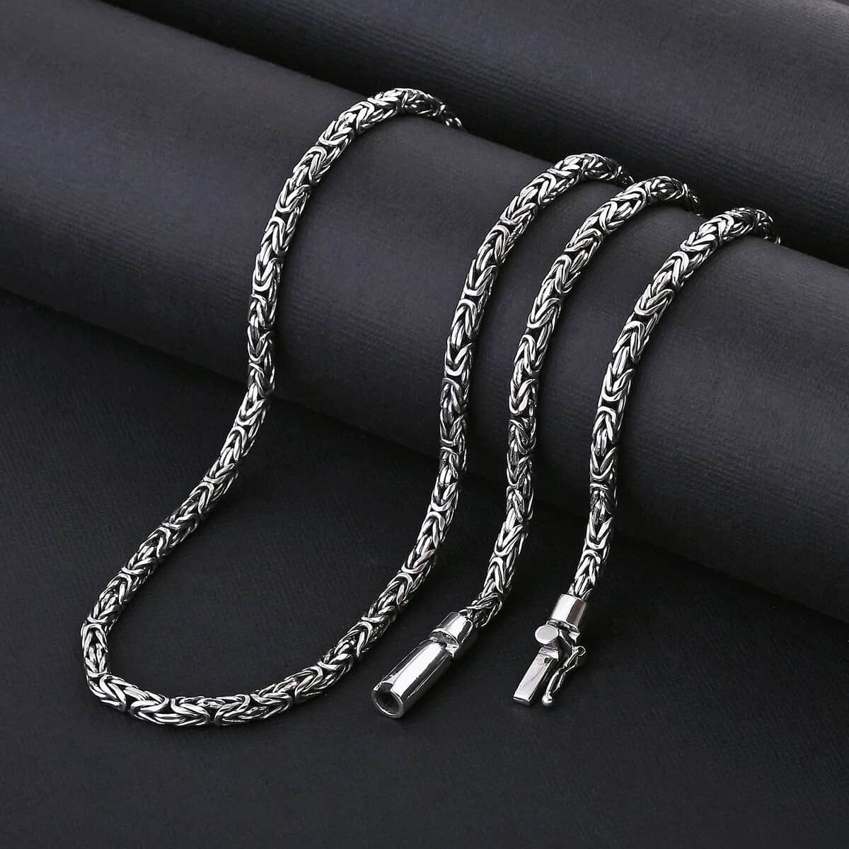 Bali Legacy Sterling Silver 4mm Borobudur Necklace 24 Inches 56.60 Grams image number 1