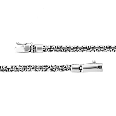 Bali Legacy Sterling Silver 4mm Borobudur Necklace 24 Inches 56.60 Grams