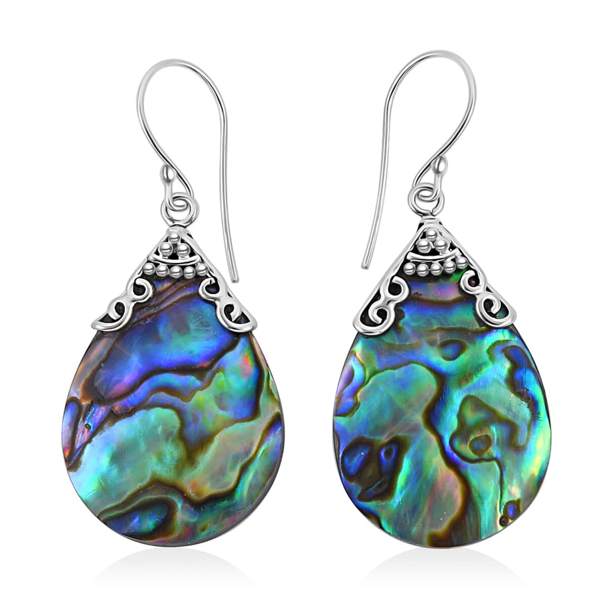 Abalone Shell Drop Earrings in Sterling Silver image number 0