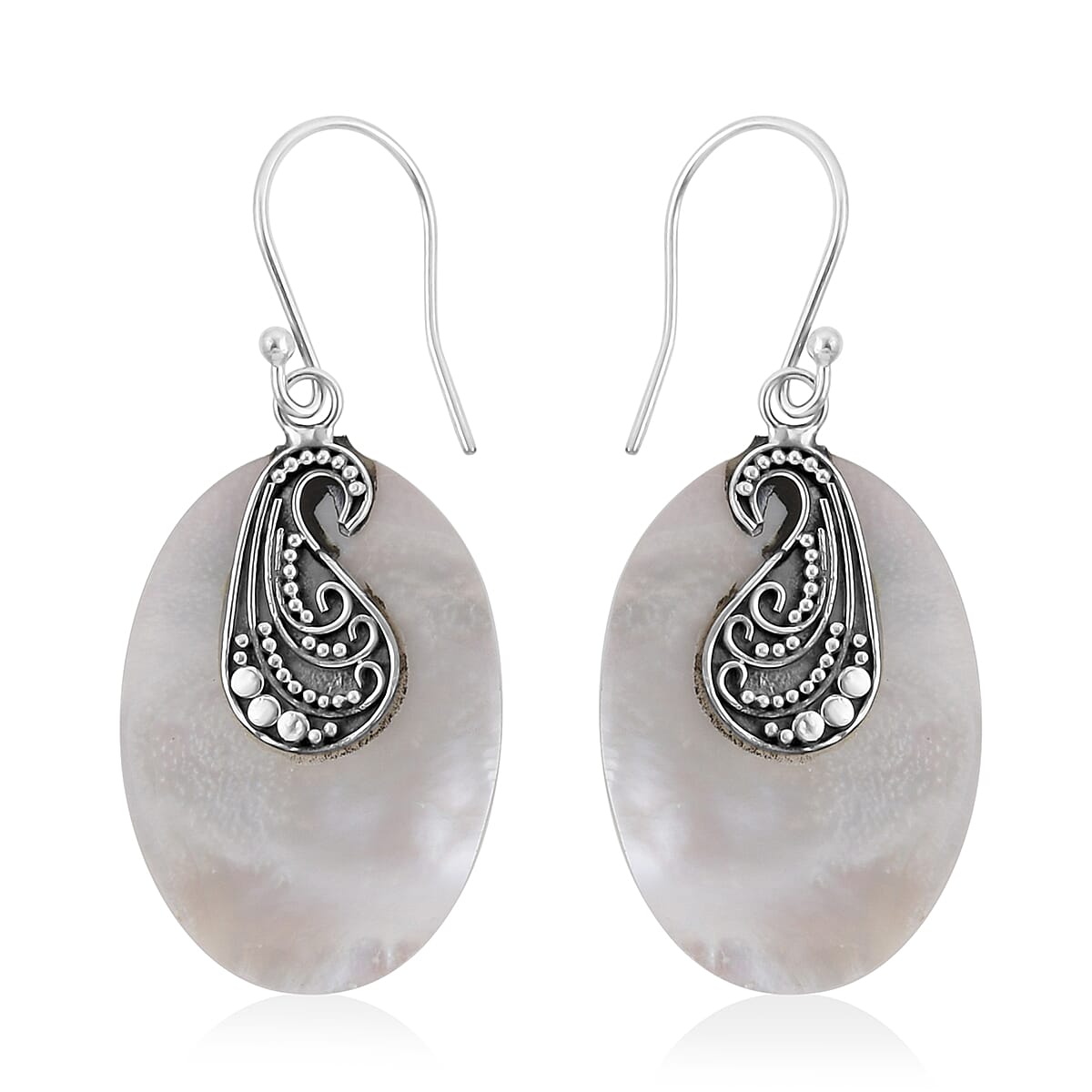 Mother Of Pearl Earrings in Sterling Silver image number 0