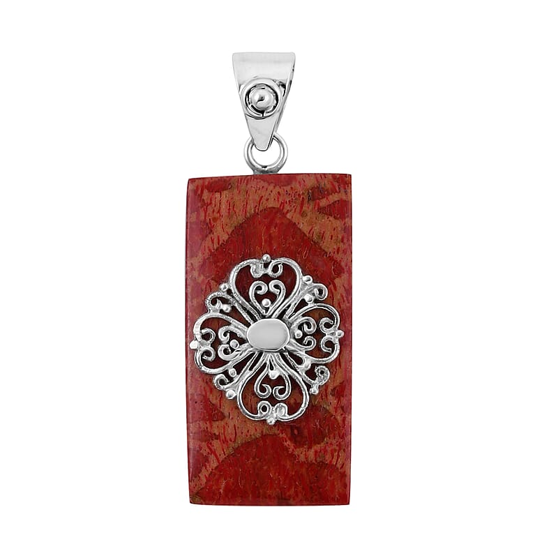 Sponge Coral Pendant without Chain in Sterling Silver