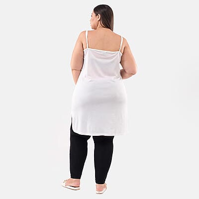 Tamsy White Poly Knitted Sleeveless Camisole - One Size Fits Most