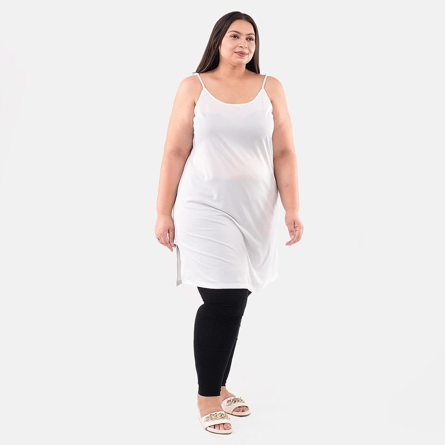 Tamsy White Poly Knitted Sleeveless Camisole - One Size Fits Most