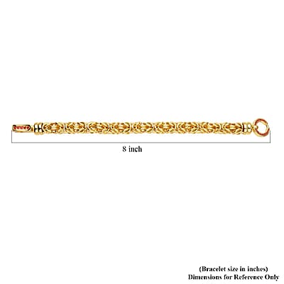 Red Austrian Crystal Byzantine Link Bracelet in ION Plated YG Stainless Steel (7.50 In), Tarnish-Free, Waterproof, Sweat Proof Jewelry