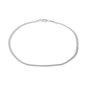 Italian Sterling Silver 2.3mm Herringbone Anklet (10 in) 2.10 Grams