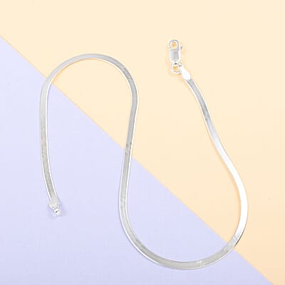 Italian Sterling Silver 2.3mm Herringbone Anklet (10 in) 2.10 Grams