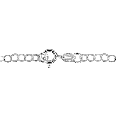 Italian Sterling Silver 3.5mm Rolo Chain Anklet with Star Charms (10 in) 4.20 Grams