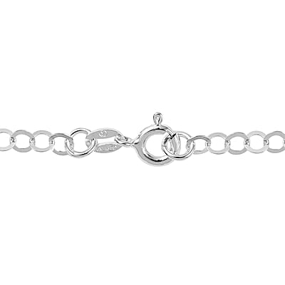 Italian Sterling Silver 3.5mm Rolo Chain Anklet with Heart and Dolphin Charms (10 in) 4.20 Grams