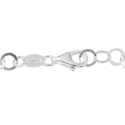 Italian Sterling Silver 5.5mm Open Rolo Anklet (9 In) 3 Grams