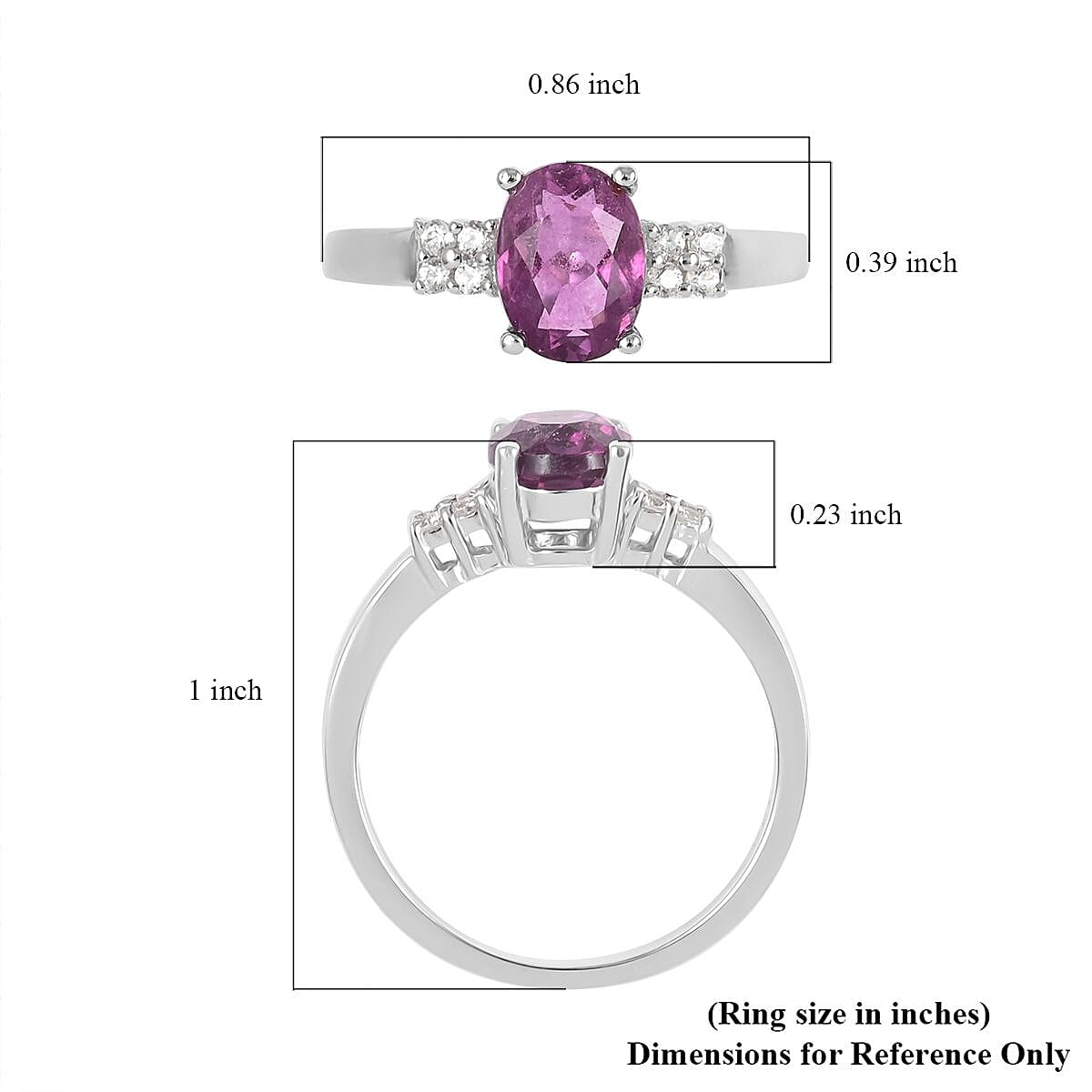 Pink Fluorite and Natural White Zircon Ring in Sterling Silver (Size 6.0) 3.10 ctw image number 4