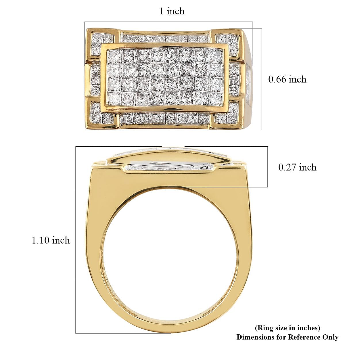 NY Closeout 10K Yellow Gold G-H I1-SI Diamond Men's Ring (Size 10.0) 9.45 Grams 3.25 ctw image number 5