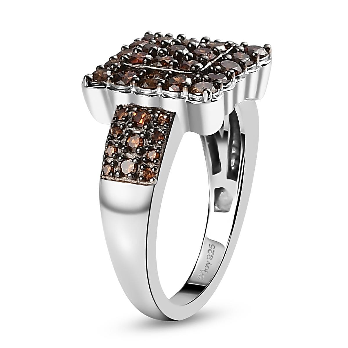 Red Diamond Ring in Rhodium and Platinum Over Sterling Silver (Size 9.0) 1.00 ctw image number 3