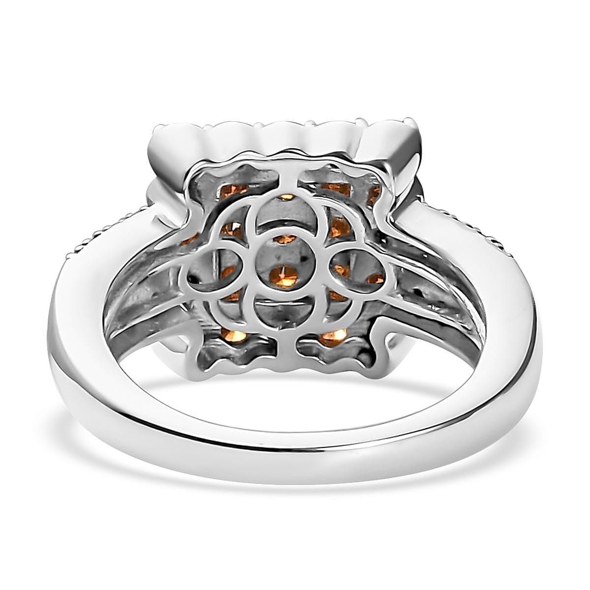 Red Diamond Ring in Rhodium and Platinum Over Sterling Silver (Size 9.0) 1.00 ctw image number 4