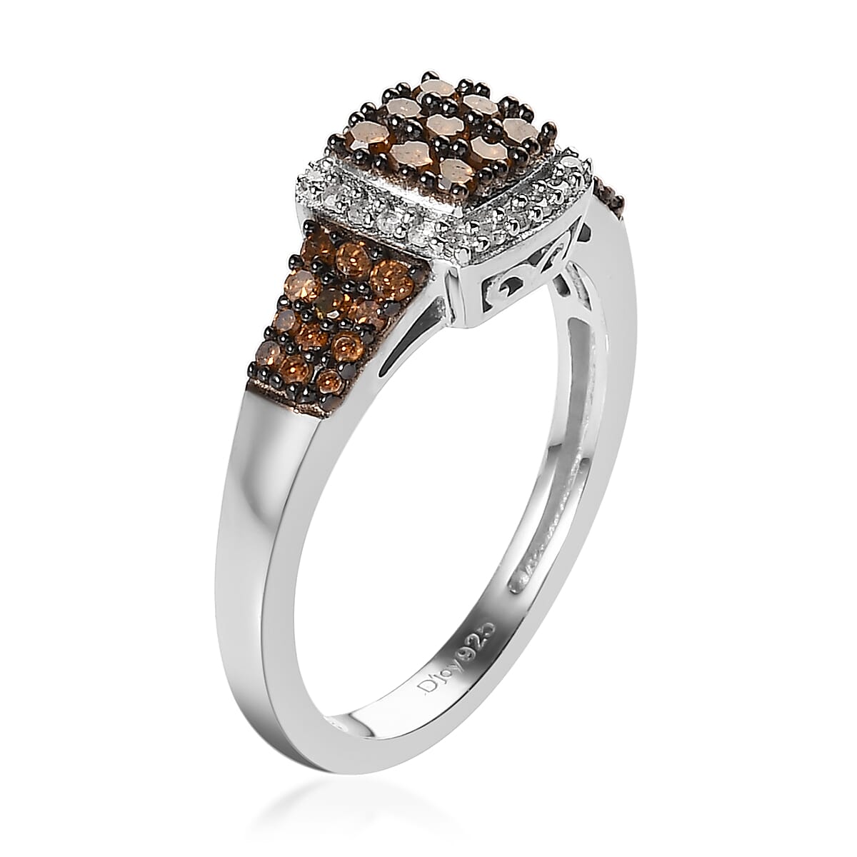 Red Diamond and Diamond Ring in Rhodium and Platinum Over Sterling Silver 0.50 ctw image number 3