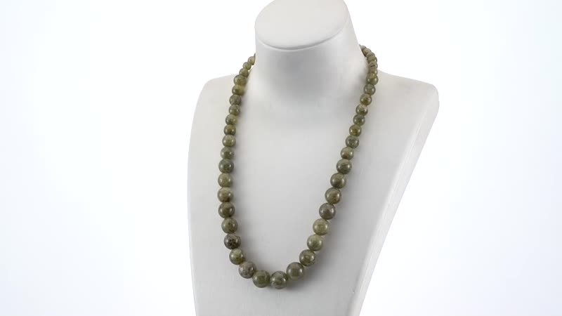 Natural Tsavorite Garnet 7-13mm Beaded Necklace 20 Inches in Rhodium Over Sterling Silver 480.50 ctw