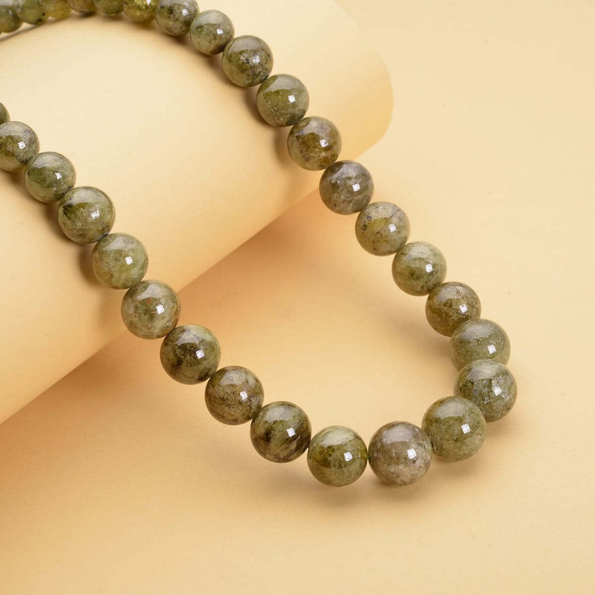 Natural Tsavorite Garnet 7-13mm Beaded Necklace 20 Inches in Rhodium Over Sterling Silver 480.50 ctw image number 1