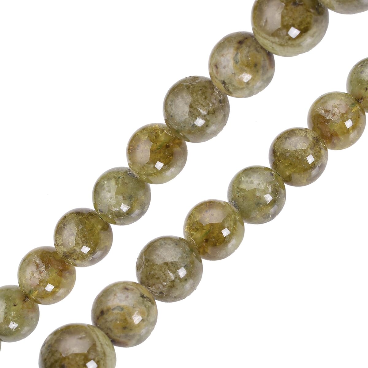 Natural Tsavorite Garnet 7-13mm Beaded Necklace 20 Inches in Rhodium Over Sterling Silver 480.50 ctw image number 3