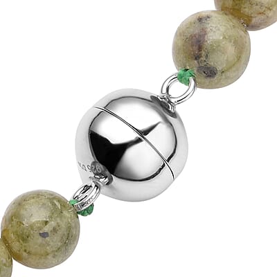 Tsavorite Garnet 7-13mm Beaded Necklace 20 Inches in Rhodium Over Sterling Silver 480.50 ctw