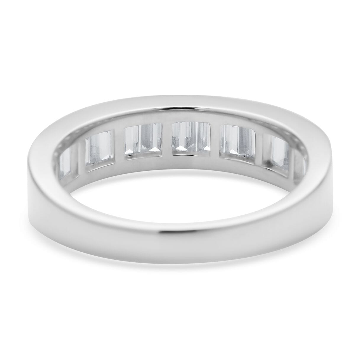 Moissanite Half Eternity Band Ring in Sterling Silver (Size 9.0) 1.75 ctw image number 4