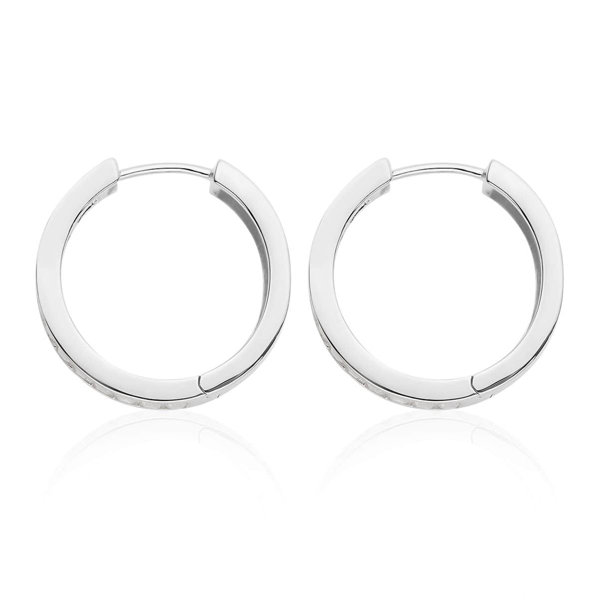 White Moissanite VS-EF Huggie Hoop Earrings in Vermeil Yellow Gold Over Sterling Silver 3.00 ctw image number 3