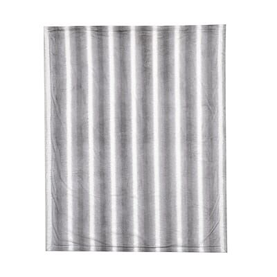 Homesmart Beige Stripe Pattern Microfiber, Faux Rabbit Fur Layer Reversible Blanket