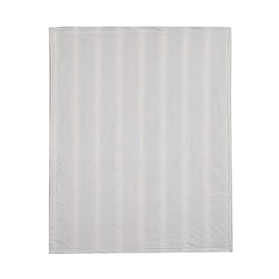 Homesmart Beige Stripe Pattern Microfiber, Faux Rabbit Fur Layer Reversible Blanket