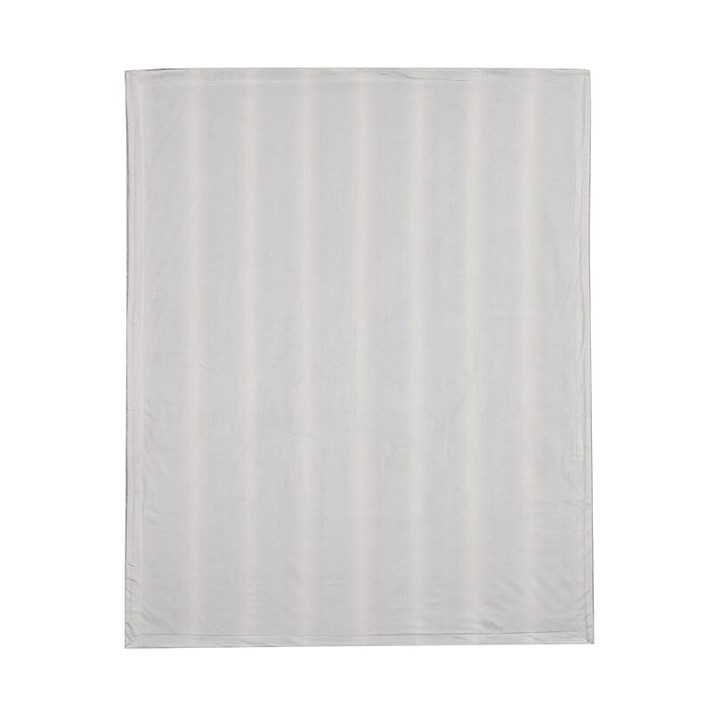 Homesmart Beige Stripe Pattern Microfiber, Faux Rabbit Fur Layer Reversible Blanket