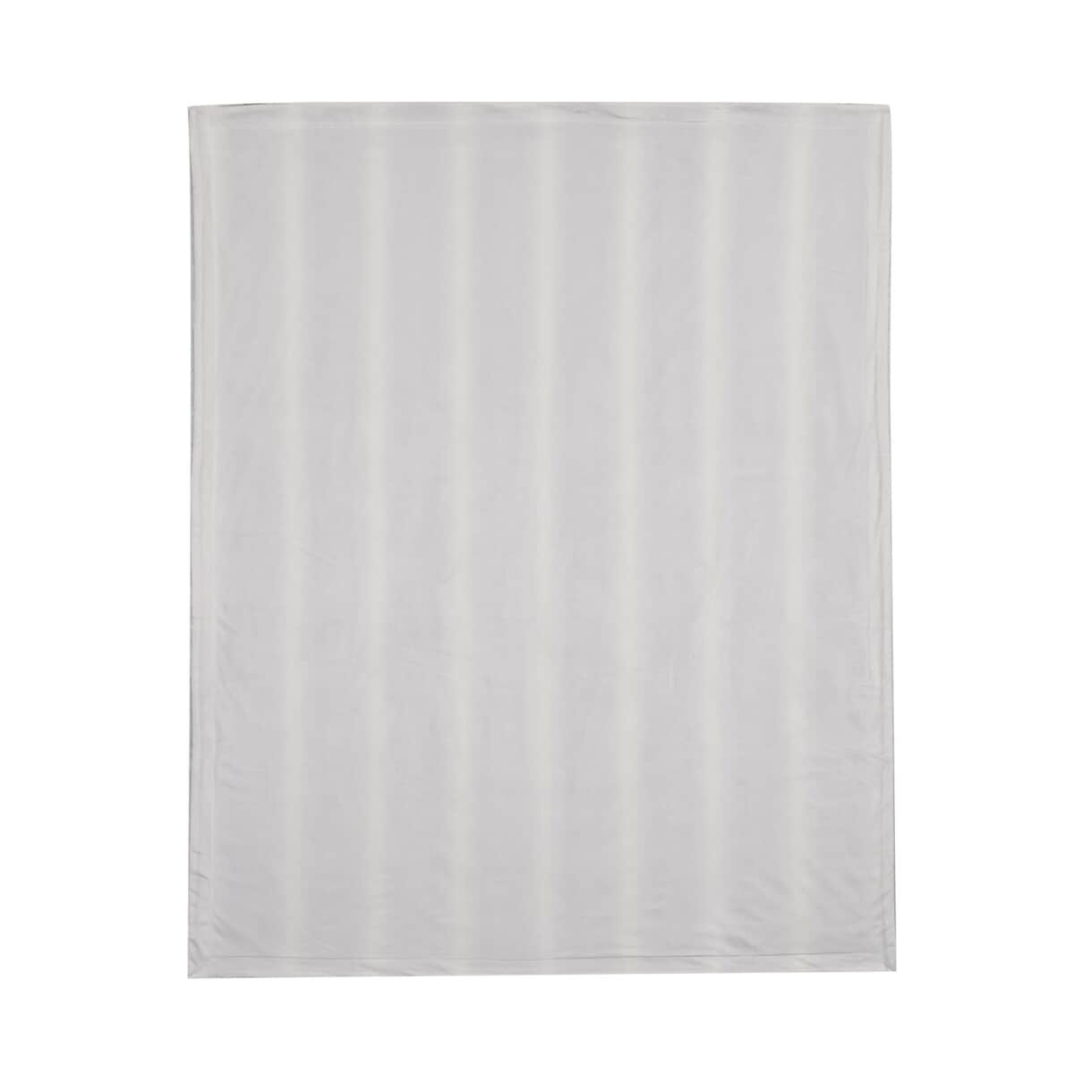 HOMESMART Beige Stripe Pattern Microfiber, Rabbit Fur Layer Reversible Blanket (59"x78") image number 2