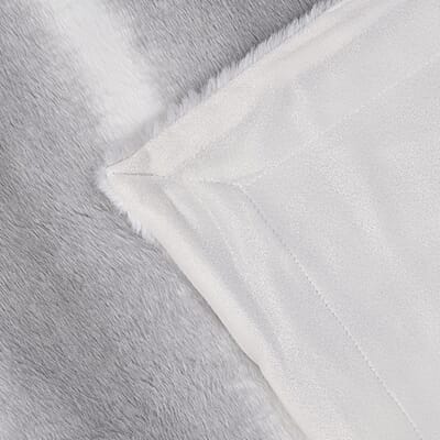 Homesmart Beige Stripe Pattern Microfiber, Faux Rabbit Fur Layer Reversible Blanket