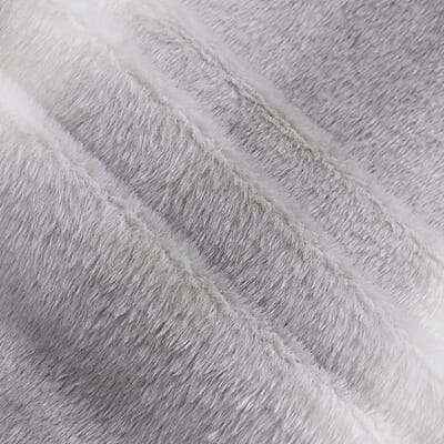 Homesmart Beige Stripe Pattern Microfiber, Faux Rabbit Fur Layer Reversible Blanket