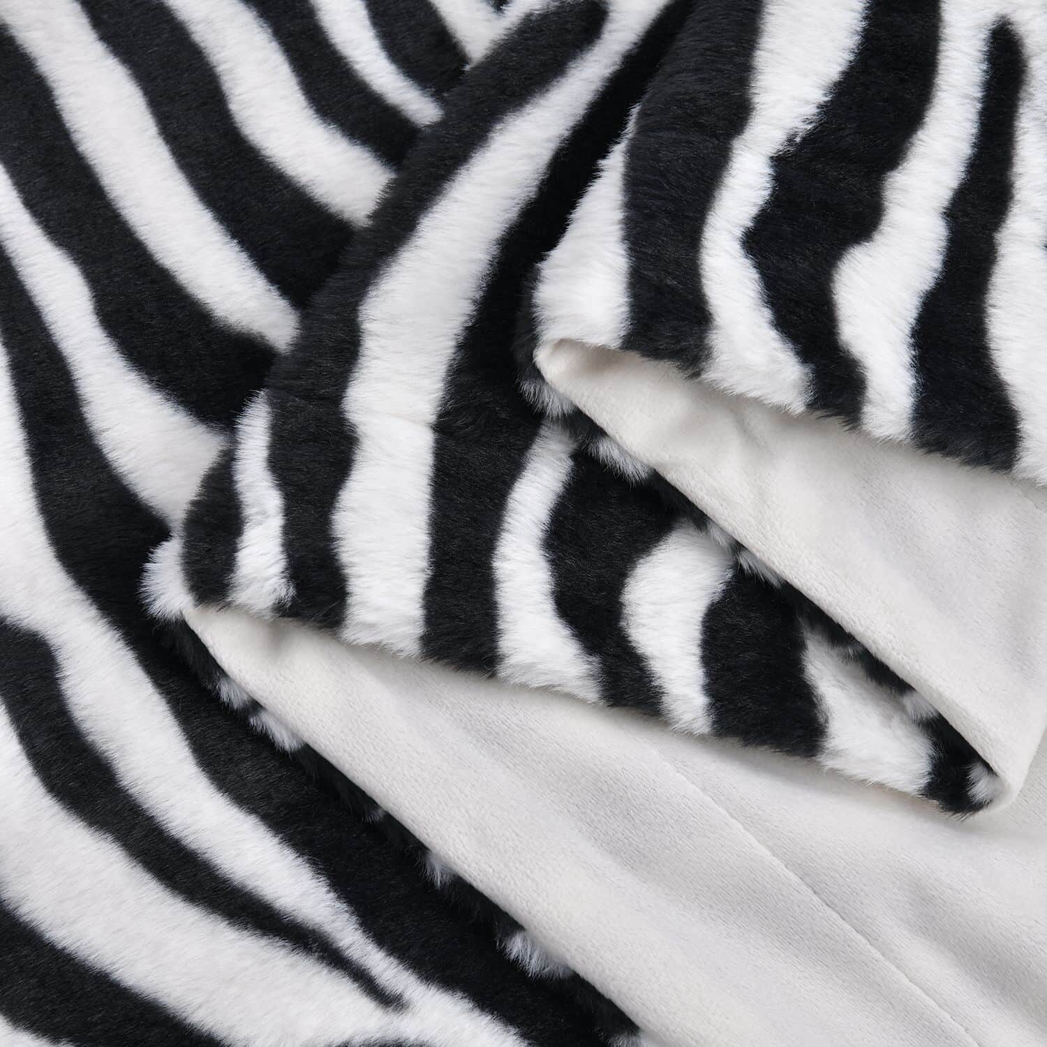 Buy Homesmart Black Stripe Zebra Pattern Microfiber Faux Rabbit