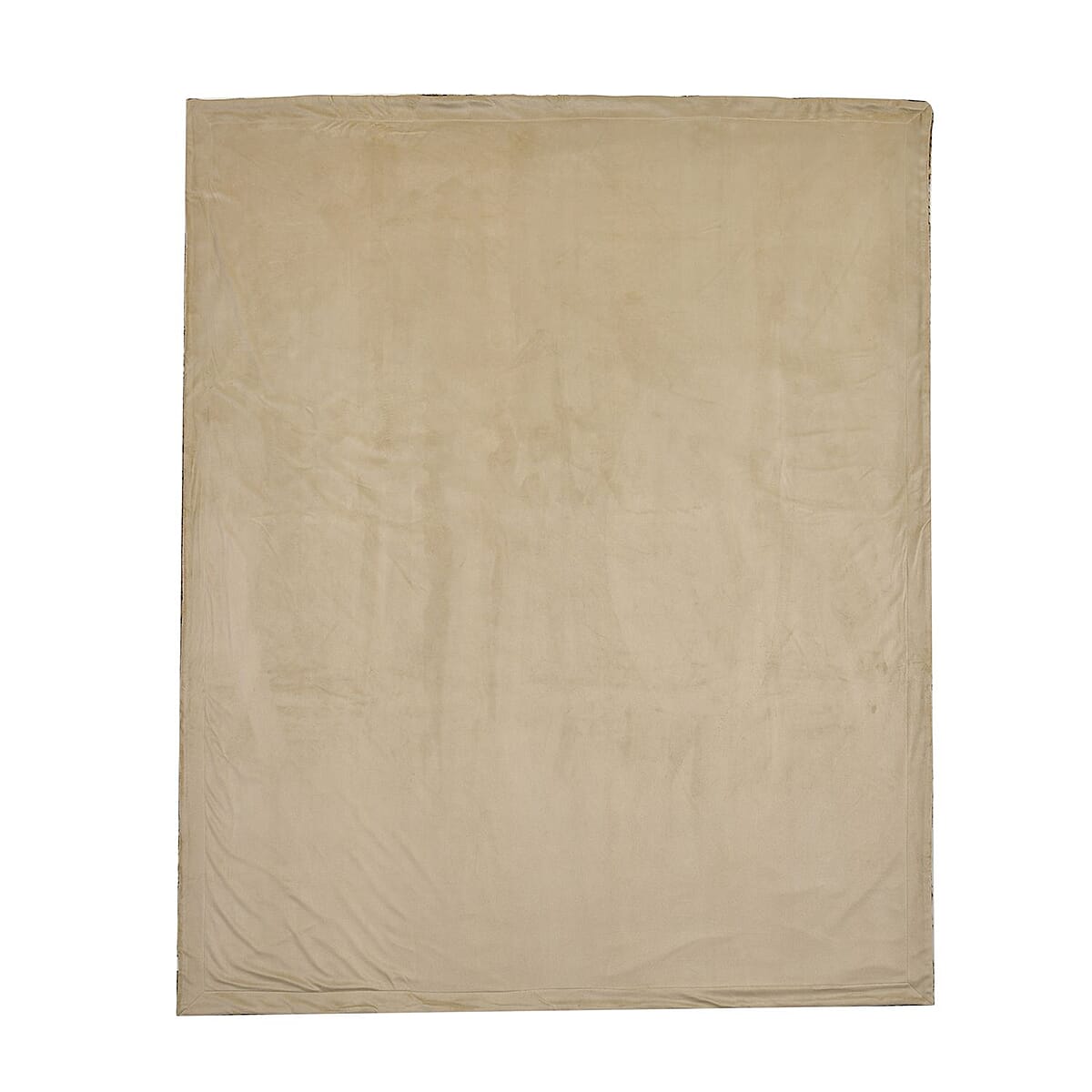 Homesmart Brown Stripe & Leopard Pattern Microfiber, Faux Rabbit Fur Layer Reversible Blanket image number 2