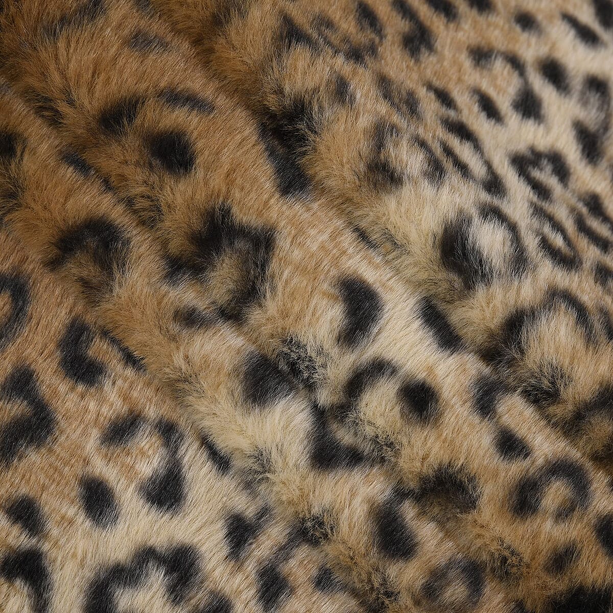 Homesmart Brown Stripe & Leopard Pattern Microfiber, Faux Rabbit Fur Layer Reversible Blanket image number 5